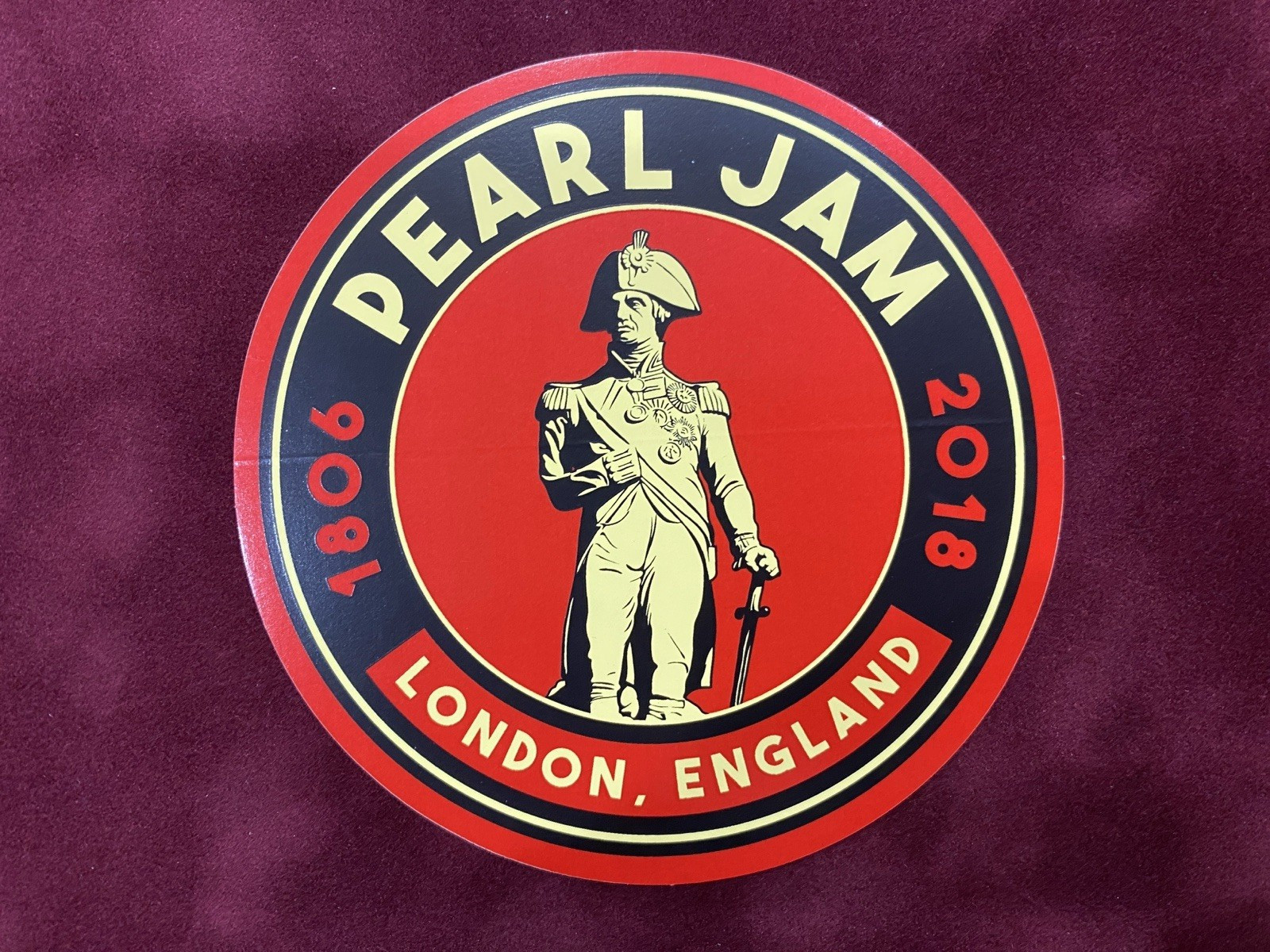 Pearl Jam 2018 London England Concert Tour Sticker (1806)