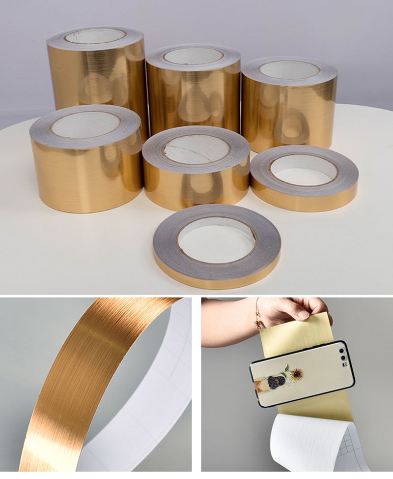 Car Sticker Car Metal Brushed Steel Matte Tape Wrap Sticker Gold/Silver 10~150mm
