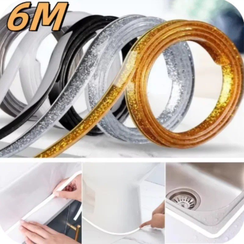 Ceramic Tile Mildewproof Gap Tape 6M Self-adhesive Waterproof Seam Sticker