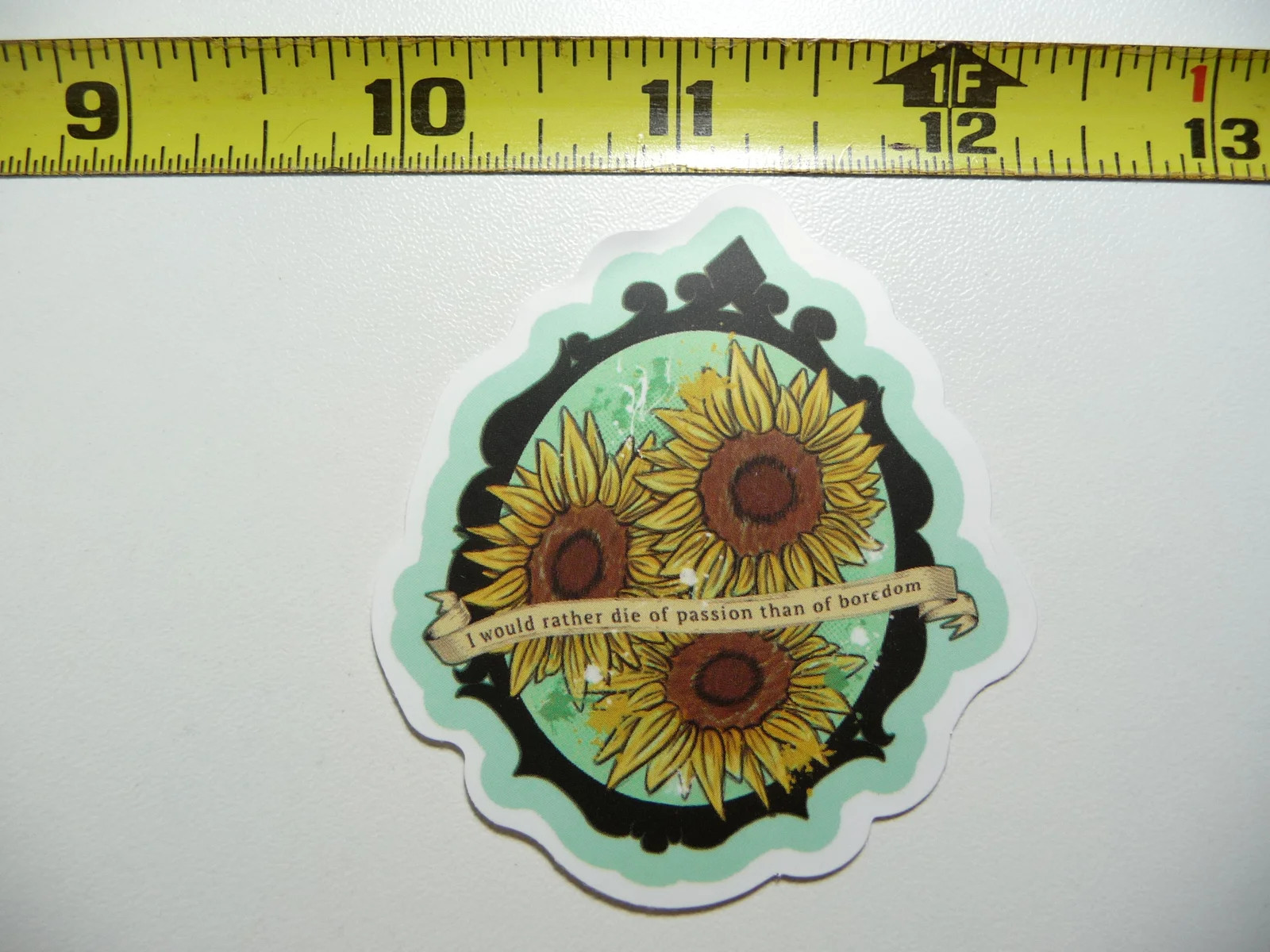 VINCENT VAN GOGH SUNFLOWERS DIE OF PASSION BOREDOM SMALL STICKER DECAL ARTIST