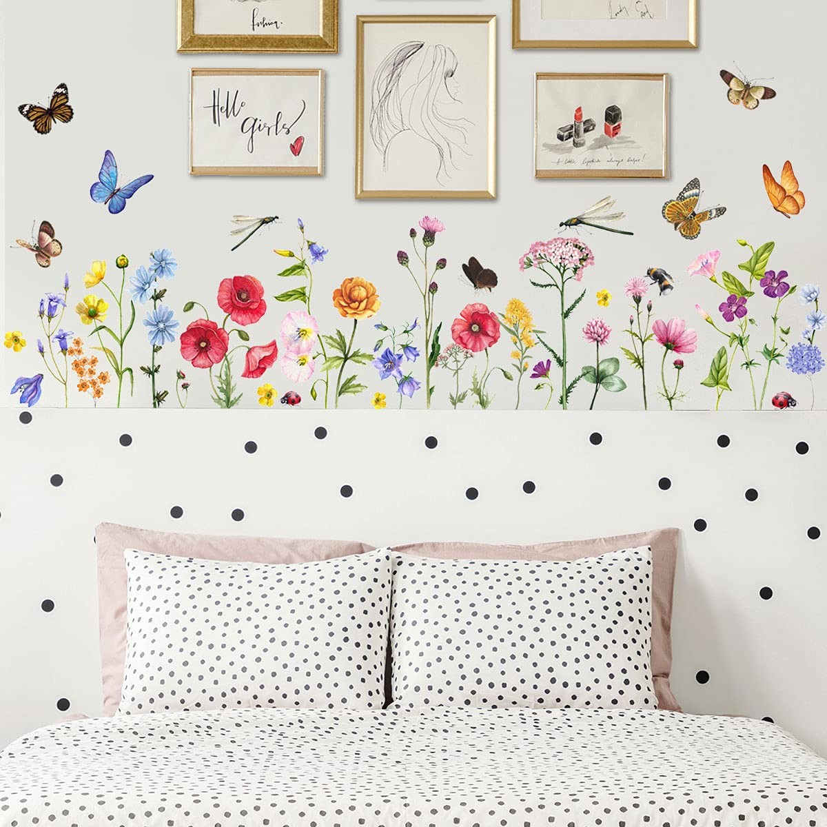 6 Pieces Flowers Wall Decals Vinyl Flowers Wall Stickers Removable Floral Mur…
