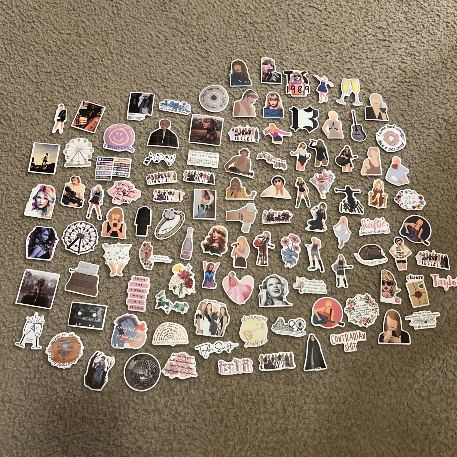 100 Piece Taylor Swift Stickers Laptop Luggage Decals Dope Wall Sticker Lot A