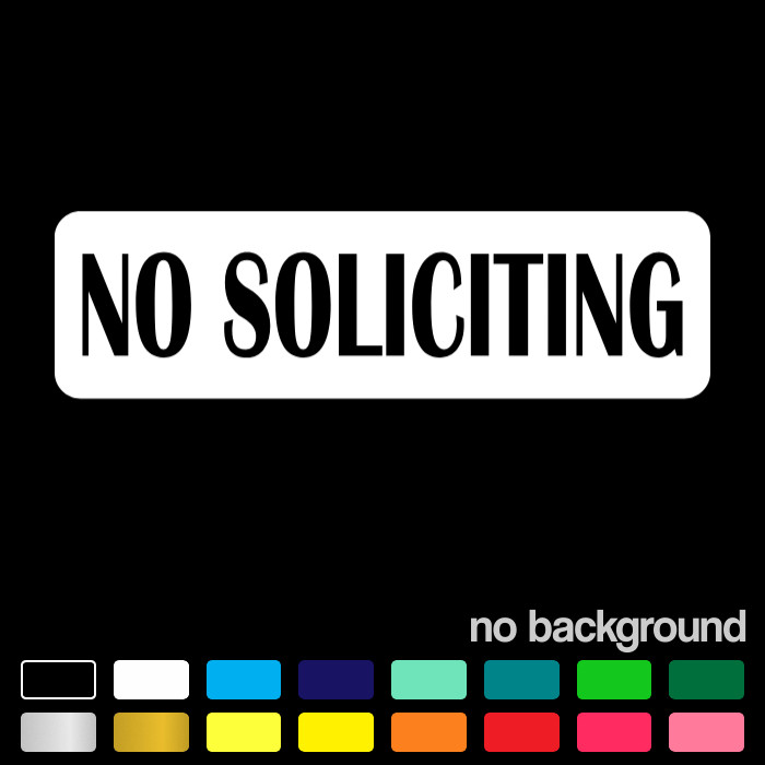 No Soliciting Door Decal Vinyl Sticker Sign for Home Office Business Entrance