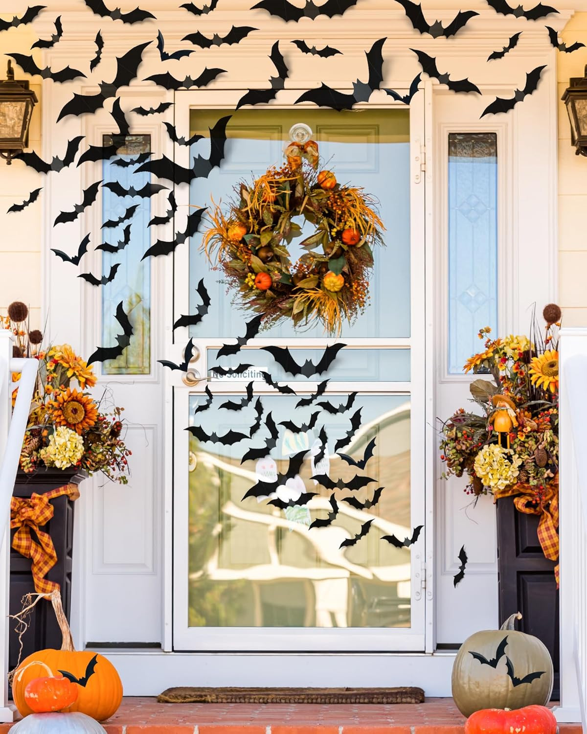 Halloween Bat Decorations 120 Pack 5 Sizes 3D Wall Window Door Party Decor