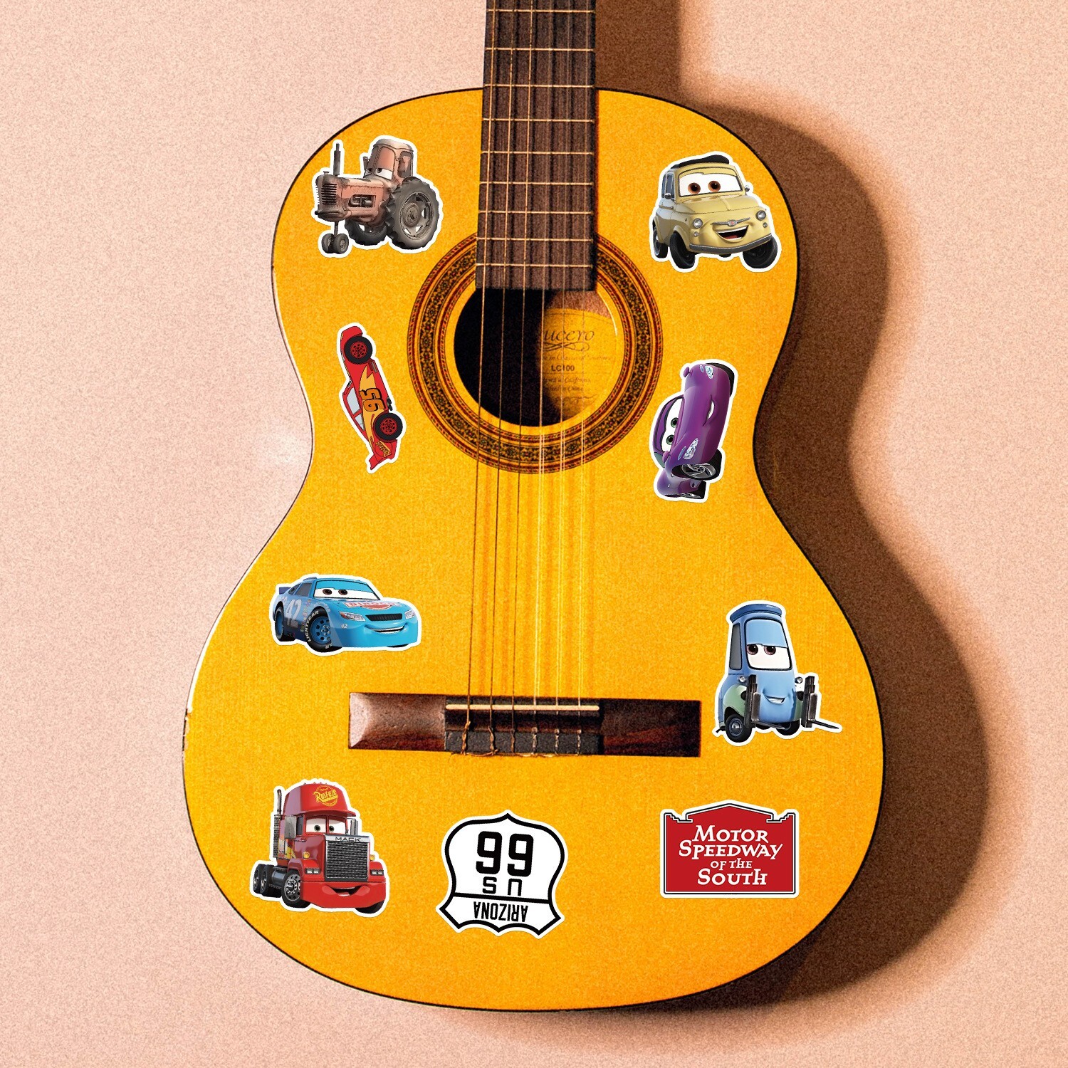50 Pcs Stickers Disney Pixar Cars McQueen Luggage Car Phone Fridge Bottle Vinyl