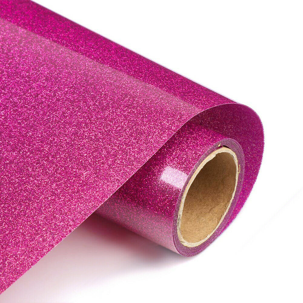 2 Rolls 12inx10ft Glitter Heat Transfer Vinyl Roll Heat Press HTV Iron On Film