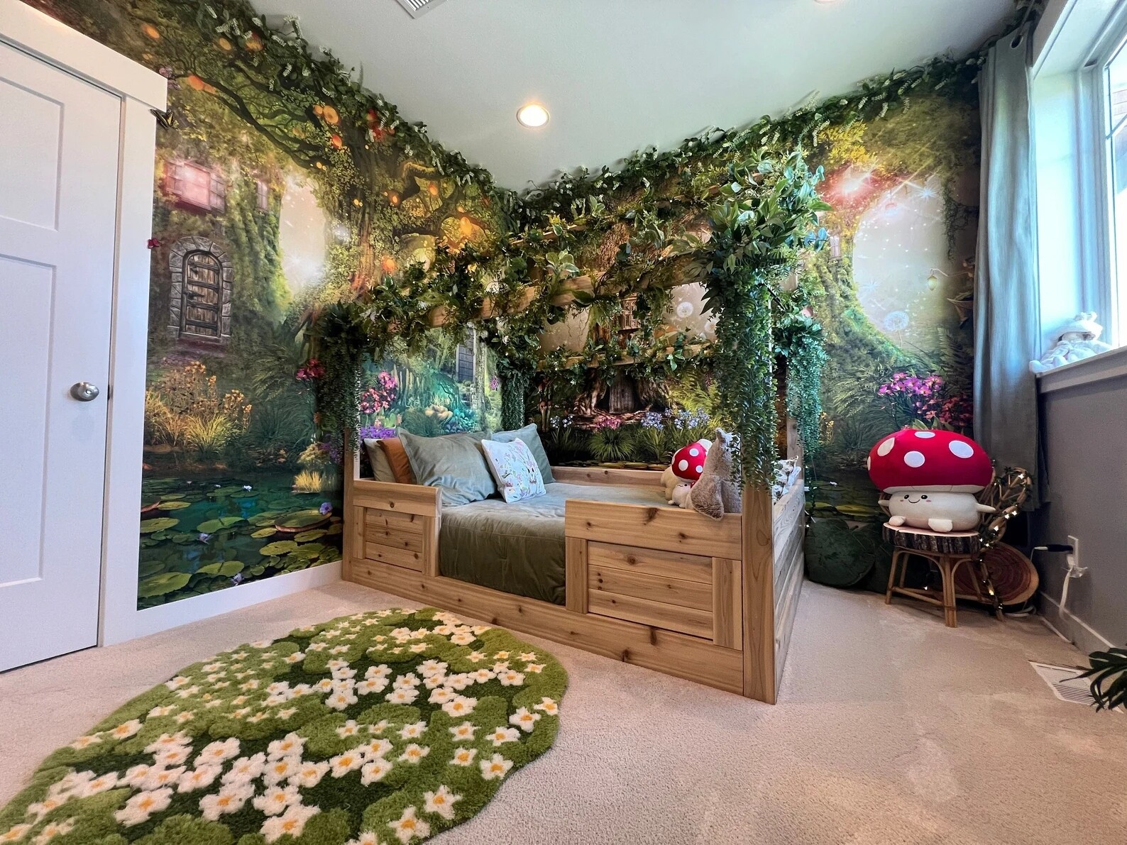 Enchanted Forest Wallpaper | Peel-n-Stick Wall Mural | Fantasy Nursery Decor