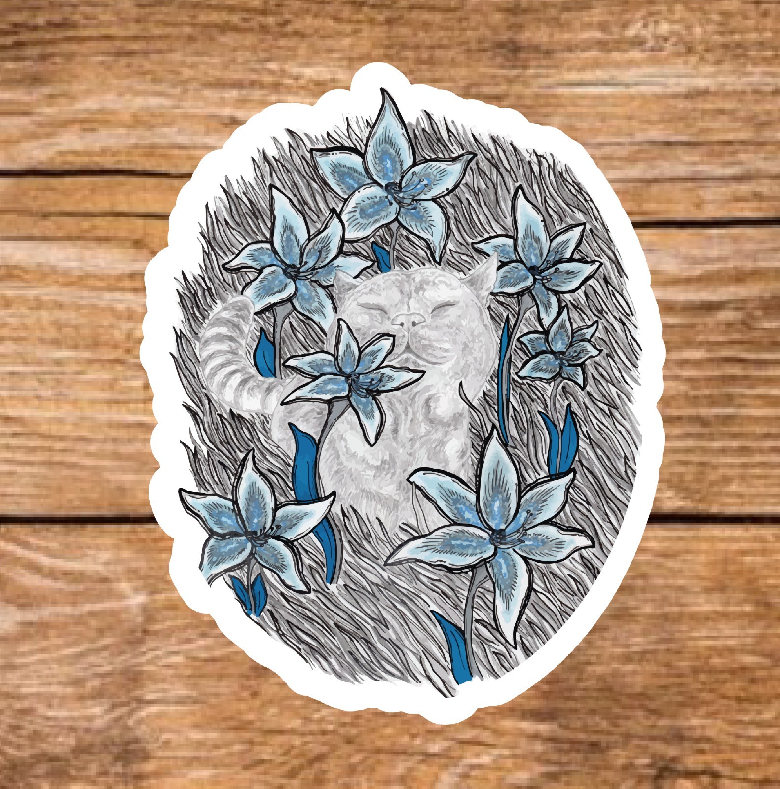 Flower – 2 Pages (18 Sticker Set) 2in, Waterproof, Glossy Finish Vinyl.