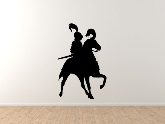 Historical Medieval- Knight on Horsback Armor Sword Version 1 – Vinyl Wall Decal