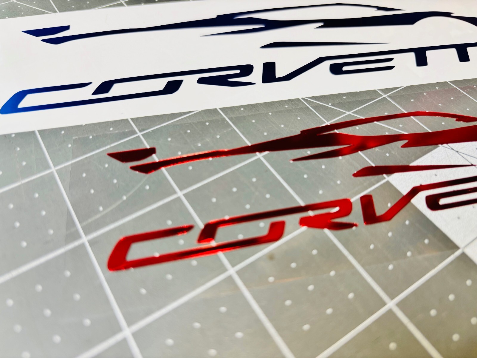 TWO C8 Corvette Silhouette Vinyl Decals (1 Left, 1 Right) MANY Sizes & Colors