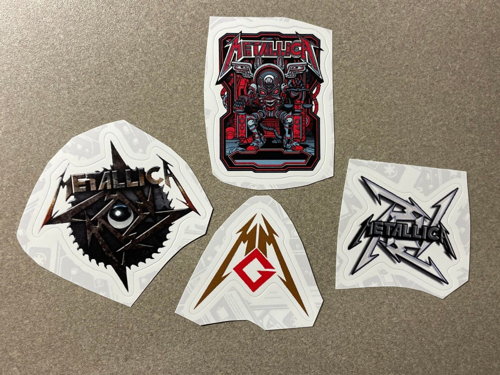 Lot (4) METALLICA 1 3/4" to 2 1/4" Band Logo Stickers FAST! FREE SHIP! HETFIELD