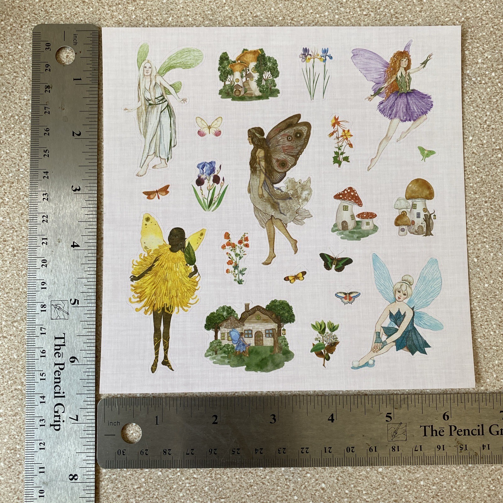 Multicultural Adult Fairies House Flowers Butterflies Stickers Mushrooms New Fun