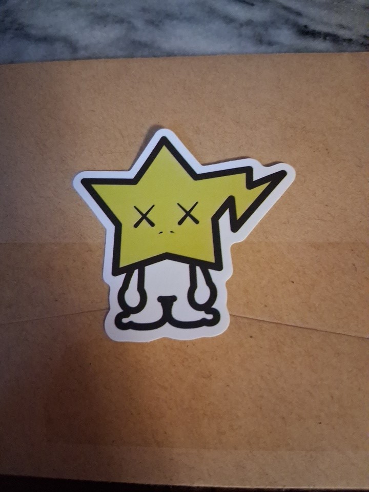 Star Head Lighting Bolt Sticker Bomb Vinyl Laptop Water Bottle Luggage Decal