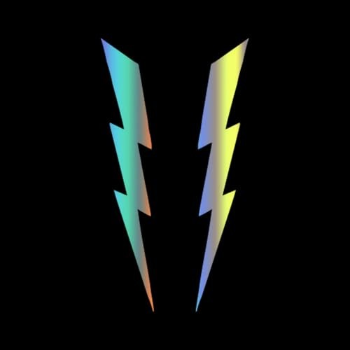 1 Pair Lightning Bolt Decal Vinyl Sticker – 1.57"x7.87", Auto Holographic