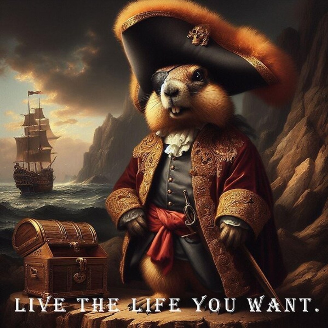 Inspirational Marmot Pirate Sticker