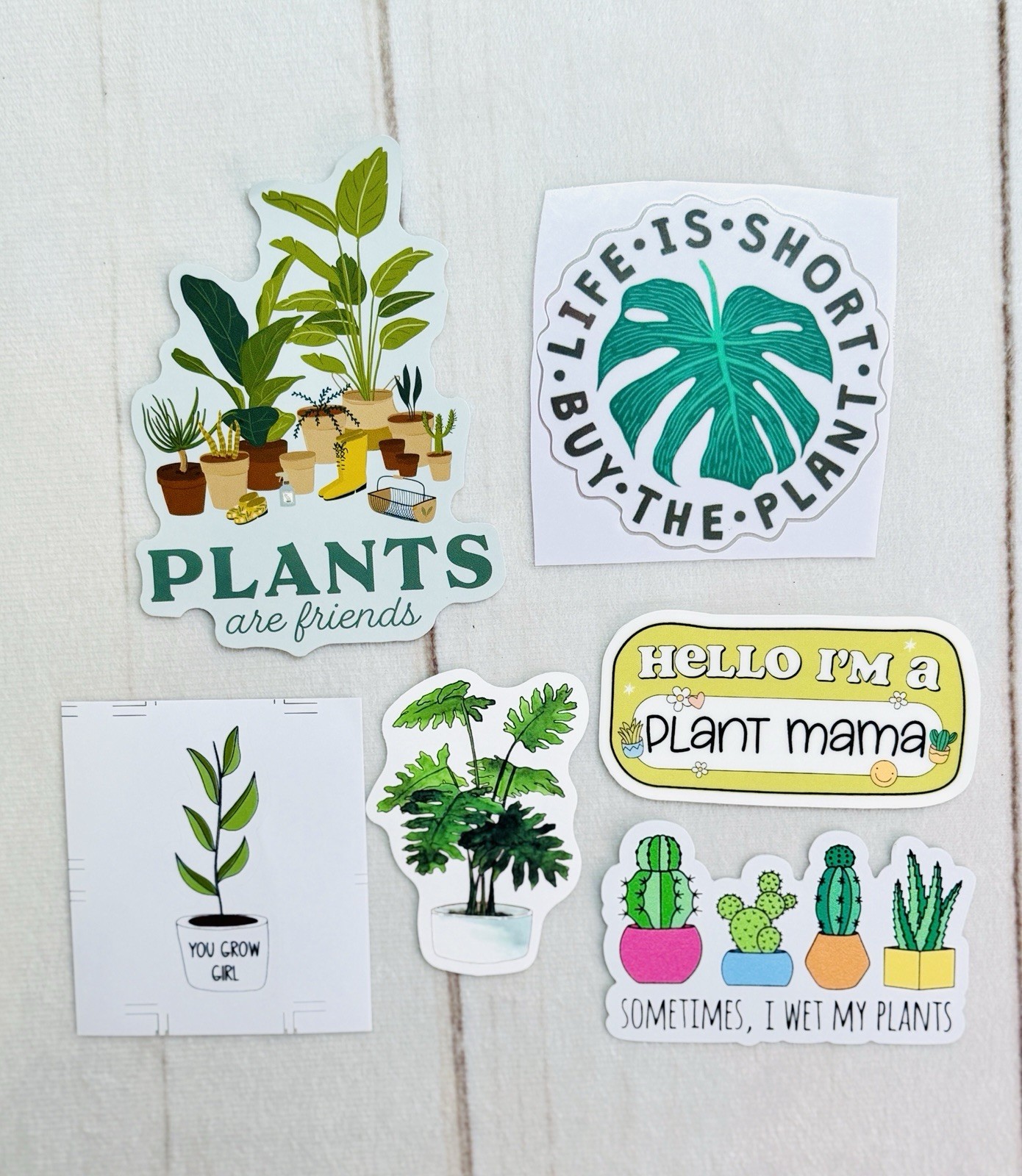 x6 Lot New Plant & Garden Themed Planner Journal Car Vinyl Sticker Set