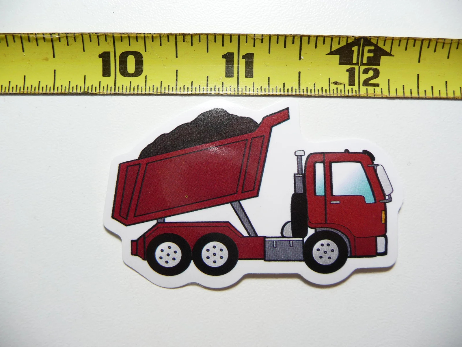EMPTYING DUMP TRUCK SMALL STICKER DECAL CONSTRUCTION MACHINERY FUNNY