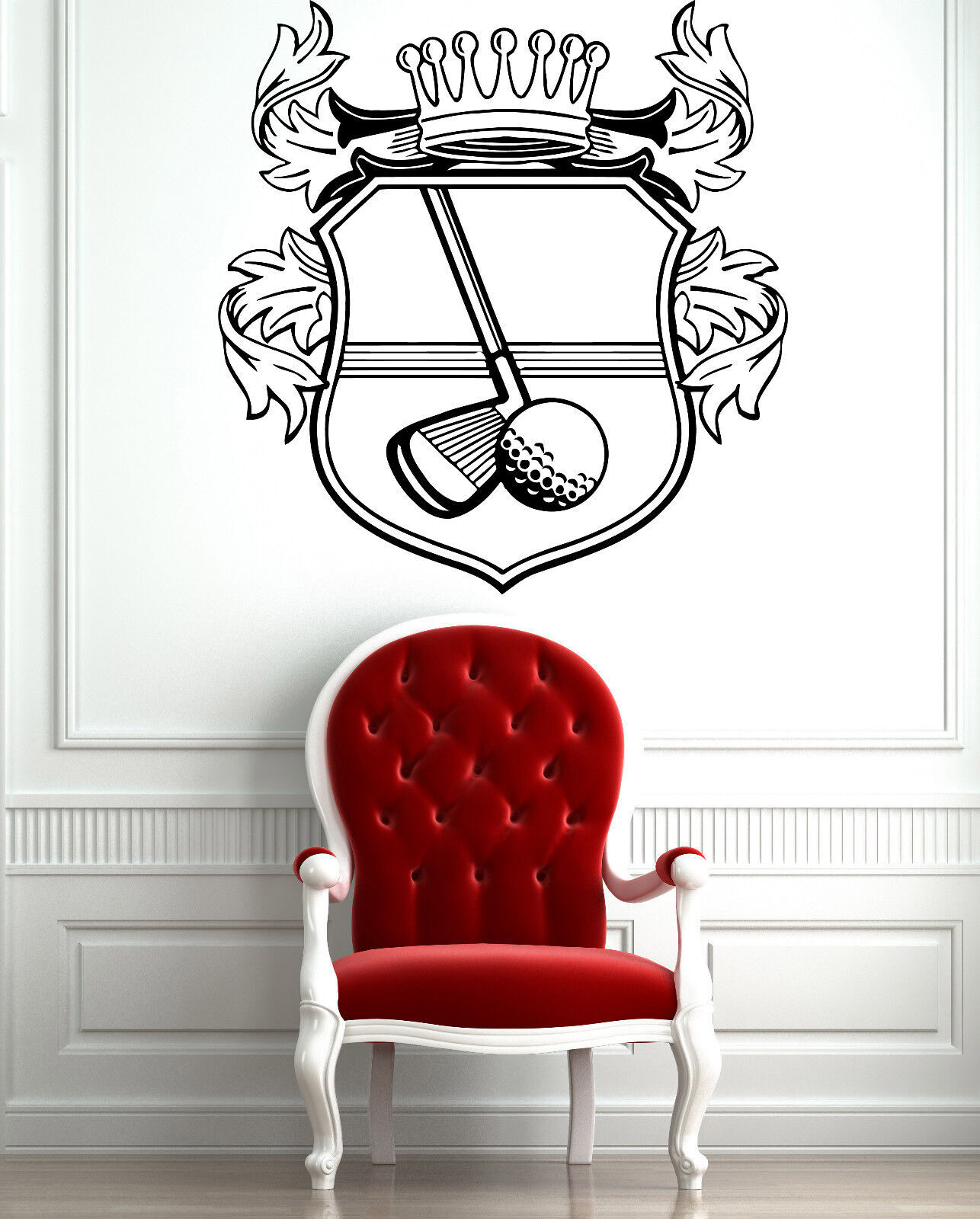 Golf Clubs Ball Sign Simbol Sport Decor Wall MURAL Vinyl Art Sticker z811