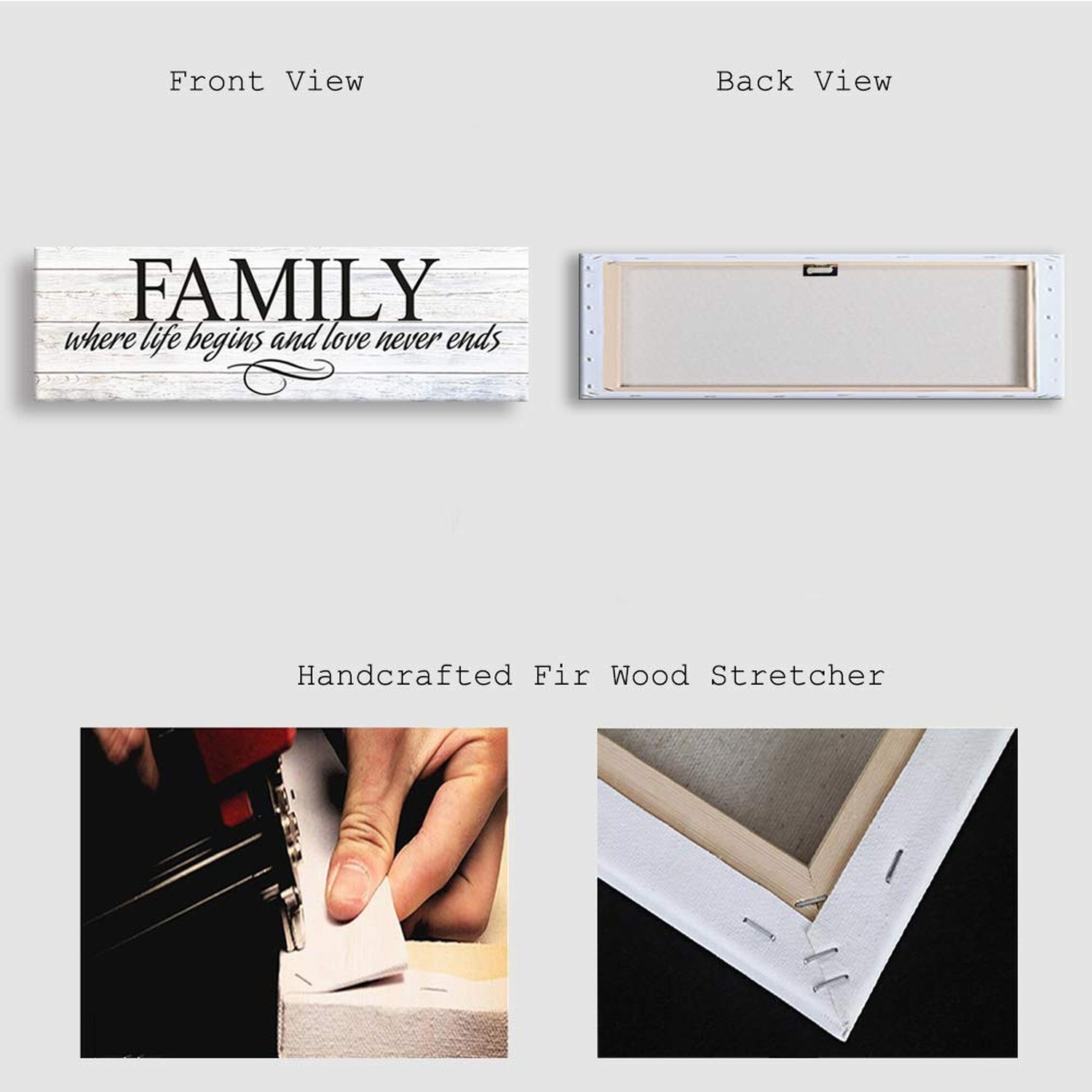 Kas Home Inspirational Quotes Motto Canvas Wall Art,Family Prints Signs Frame…