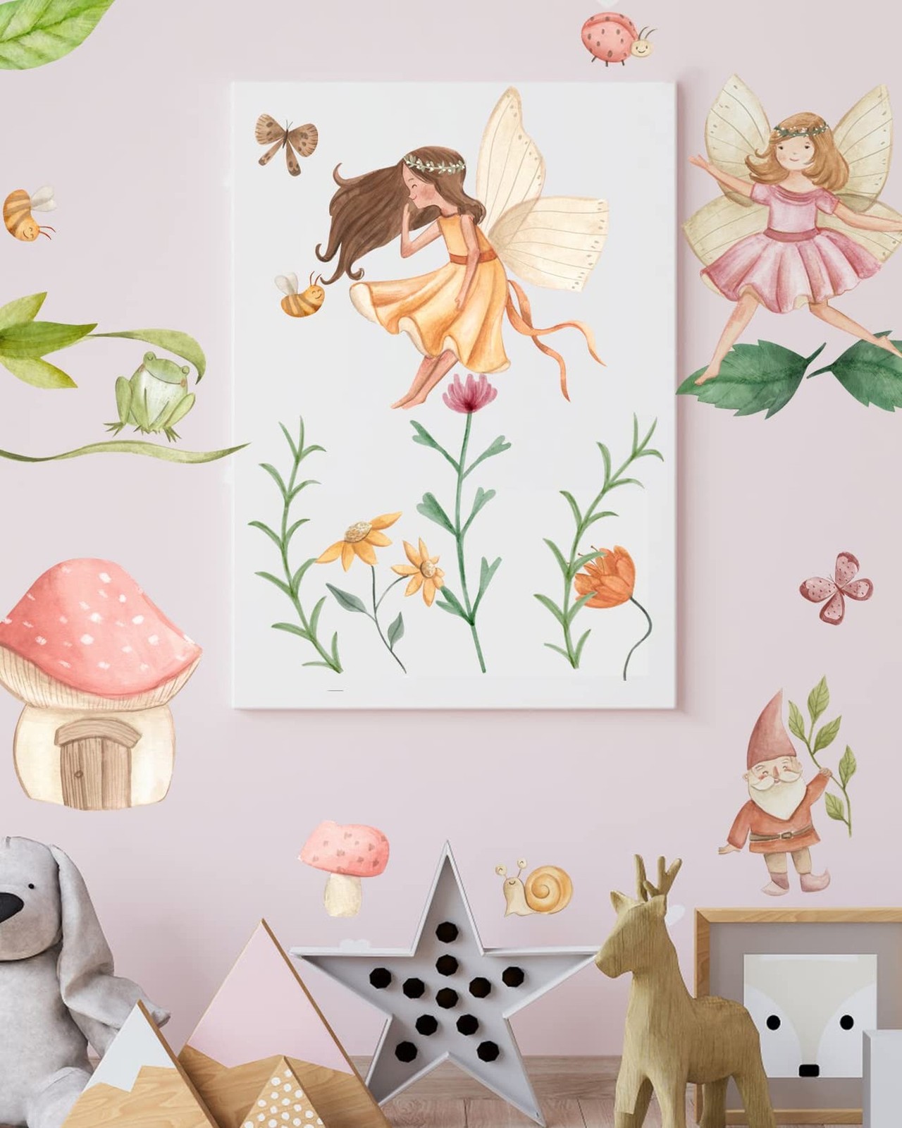Fairy Angel Wall Sticker Flower Fairy Wall Decals Fairy Nursery Decor Fairy G…