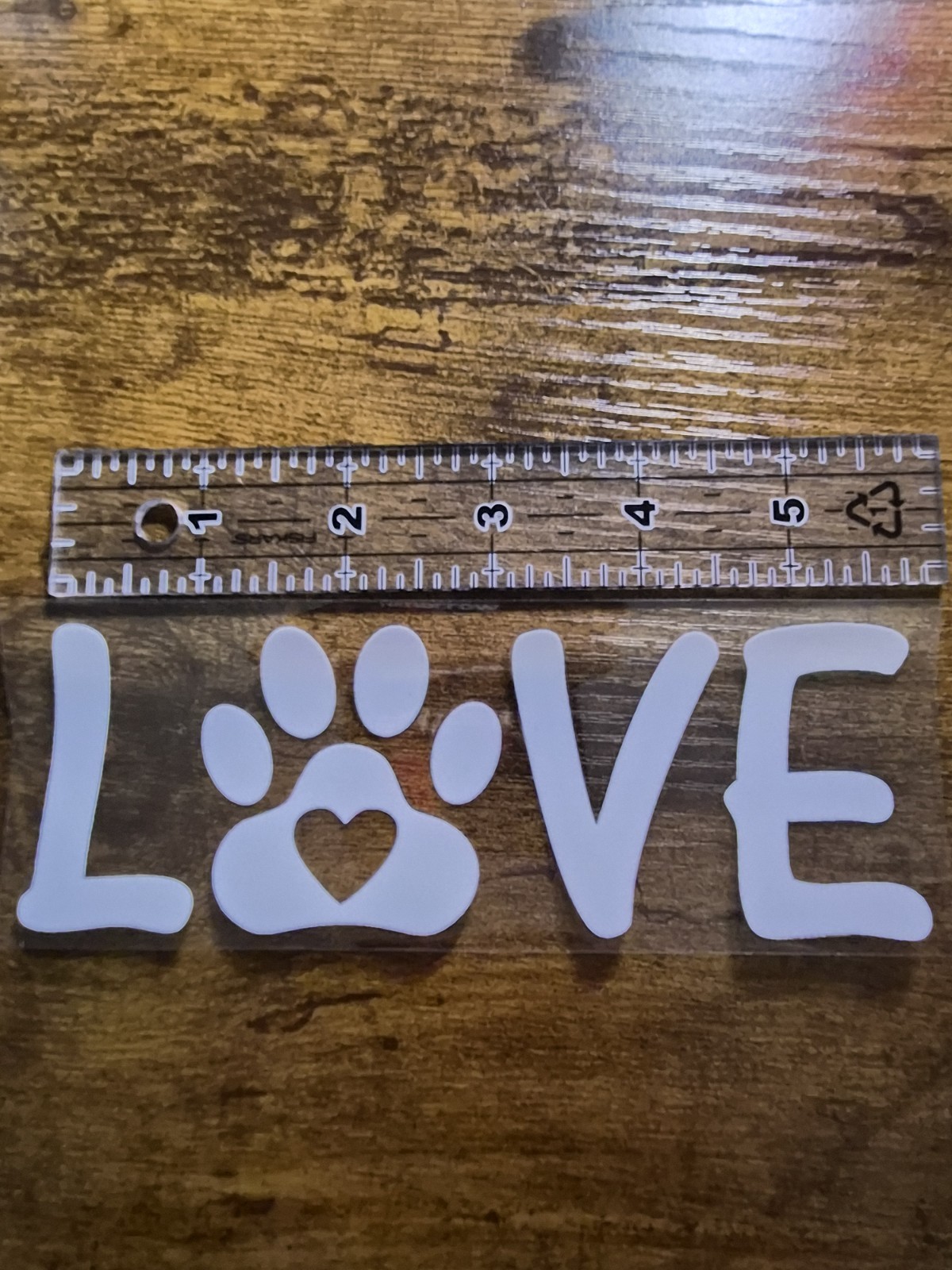 LOVE PAW 5 IN. WIDE High Quality UV DTF Decal Sticker waterproof USA NOT VINYL