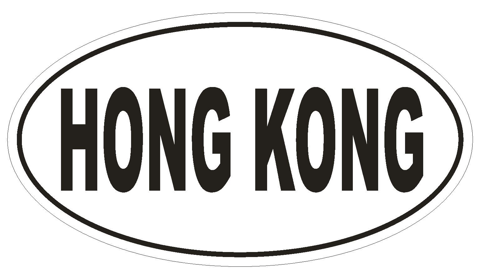 Hong Kong Oval Bumper Sticker or Helmet Sticker D2177 Euro Oval Country Code