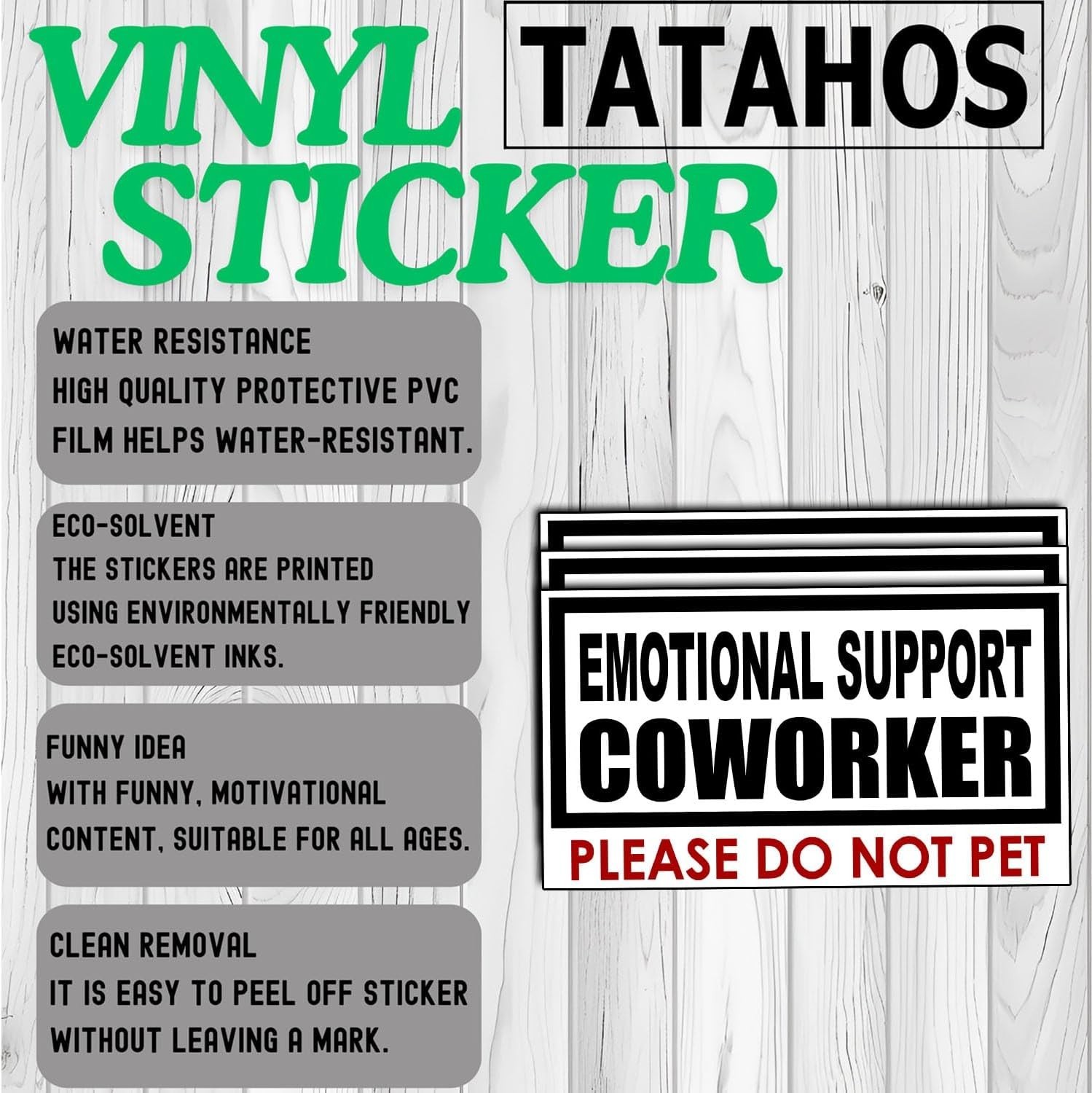 3Pcs Emotional Support Coworker Sticker – Funny Workplace Humor Vinyl Decal –…
