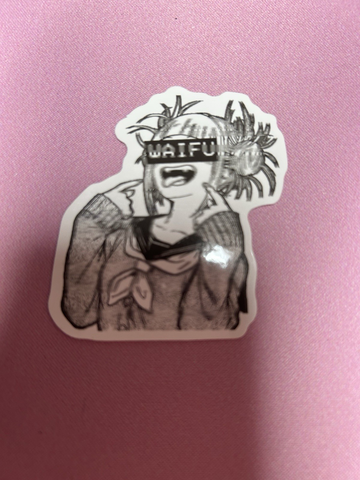 black and white waifu lewd sexy sticker #17