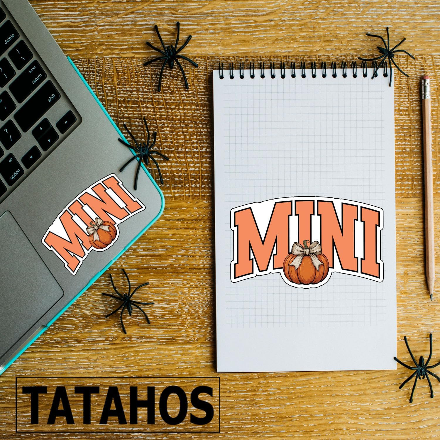 3Pcs Mini Pumpkin Stickers Halloween Quote Waterproof Vinyl Decals 3X1.5