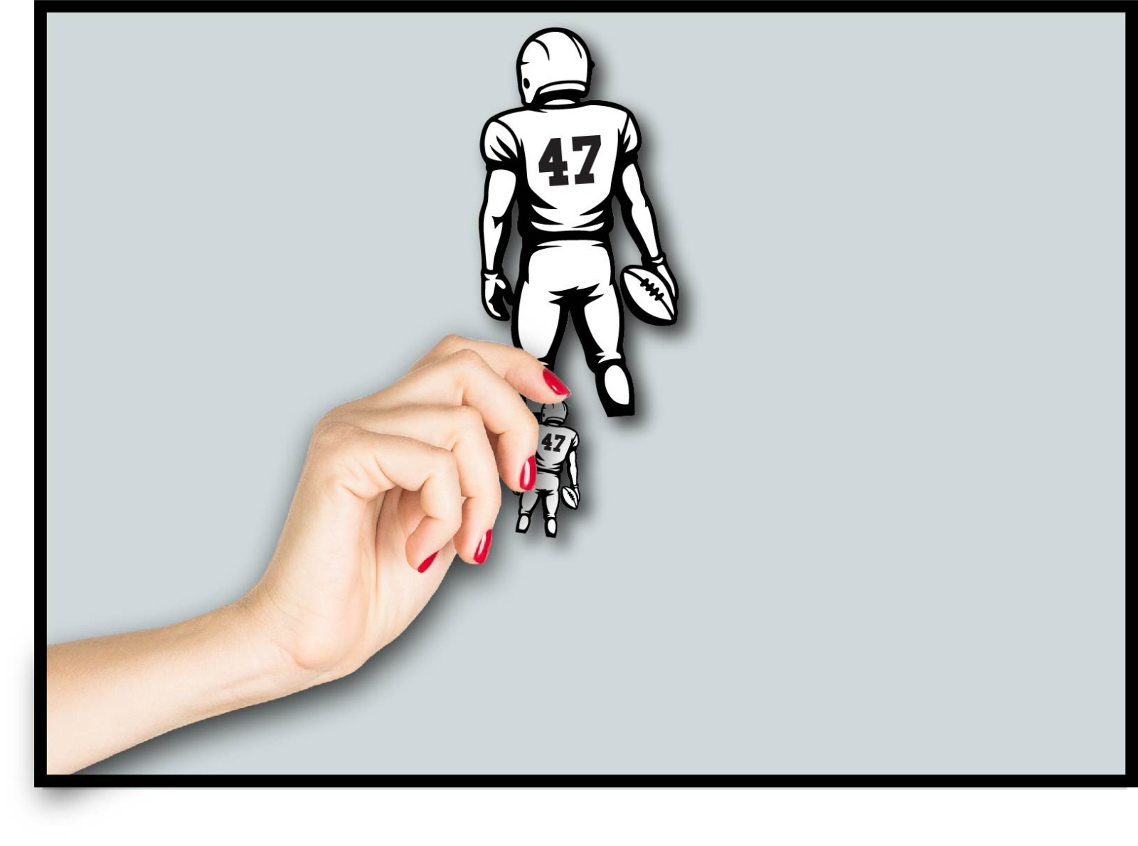 Football Player Team Number Jersey Decal Sticker Sports School College Custom