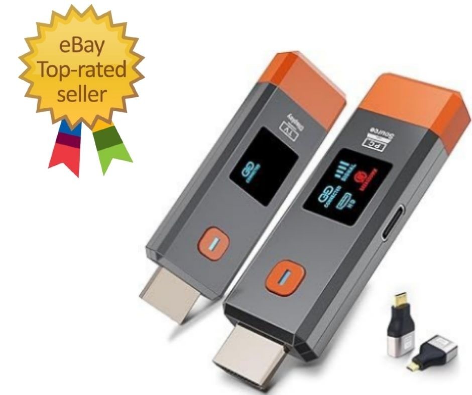 Wireless HDMI Transmitter & Receiver 328ft 4K/1080P Extender Plug & Play for PC/