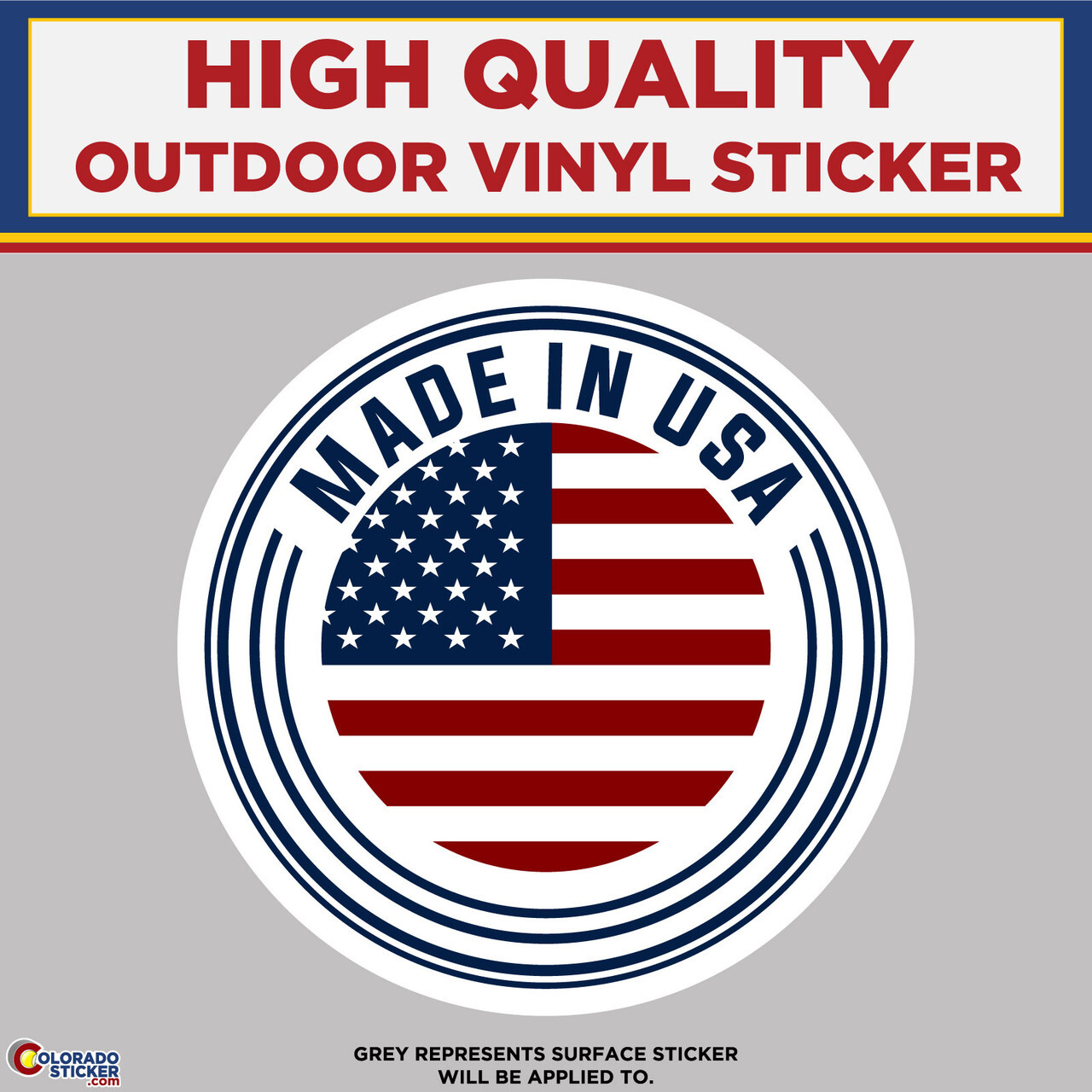 Made In the USA Circle, High Quality Vinyl Stickers
