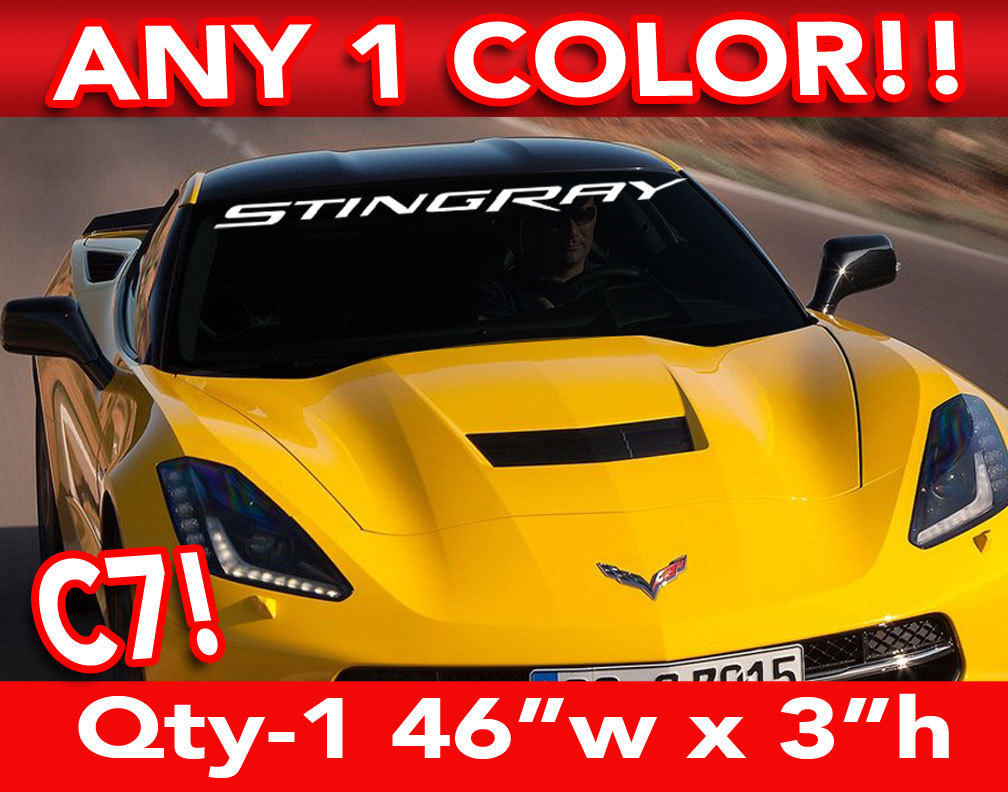 C7 CORVETTE Stingray WORD WINDSHIELD DECAL STICKER 44"w x3"h Any 1 Color