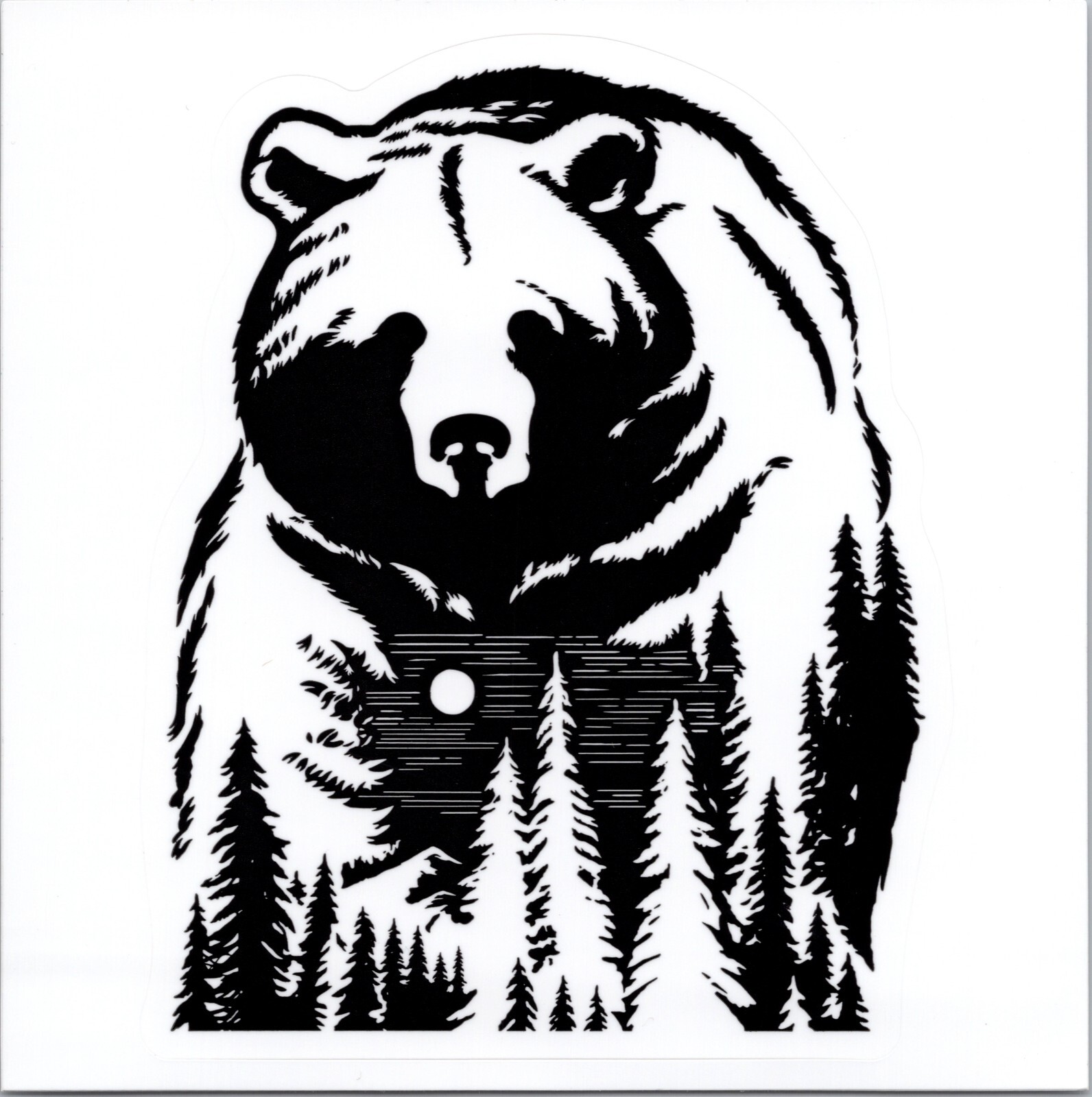 BEAR IN THE WOODS ~ WILDERNESS ~ OUTDOORS – Vinyl Sticker – 4.25in x 3.25in