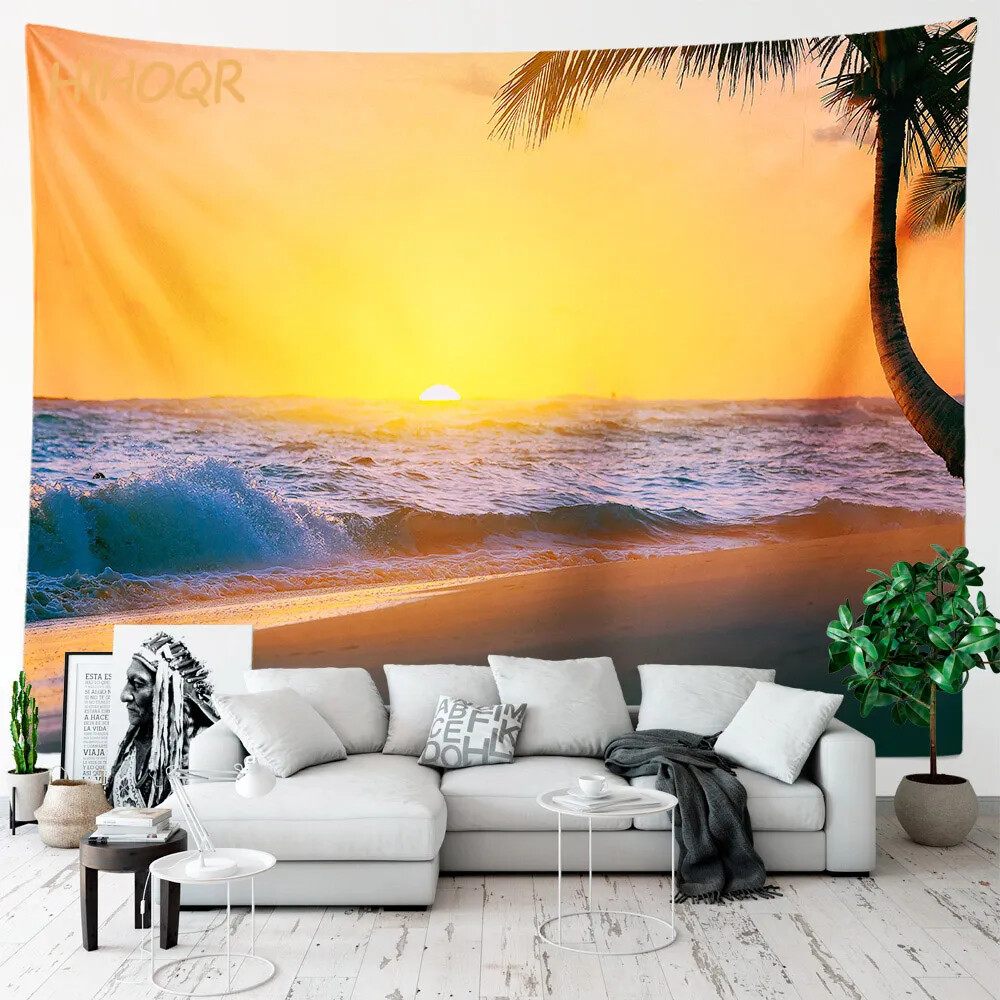 Palm Tree Large Cloth Wall Tapestry Aesthetic Room Decor Hippie Boho Landscape