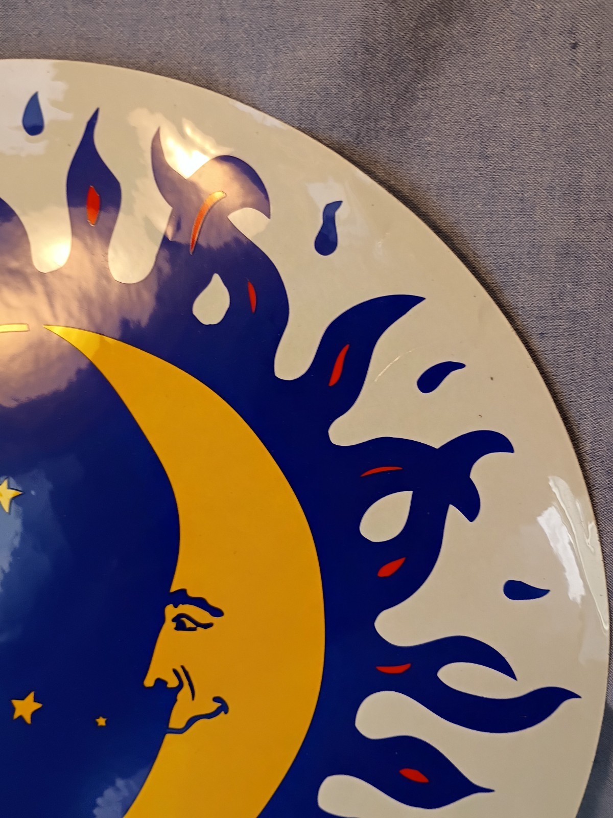 Vintage Yujean Stickems Moon And Sun Sticker 12in. NOS