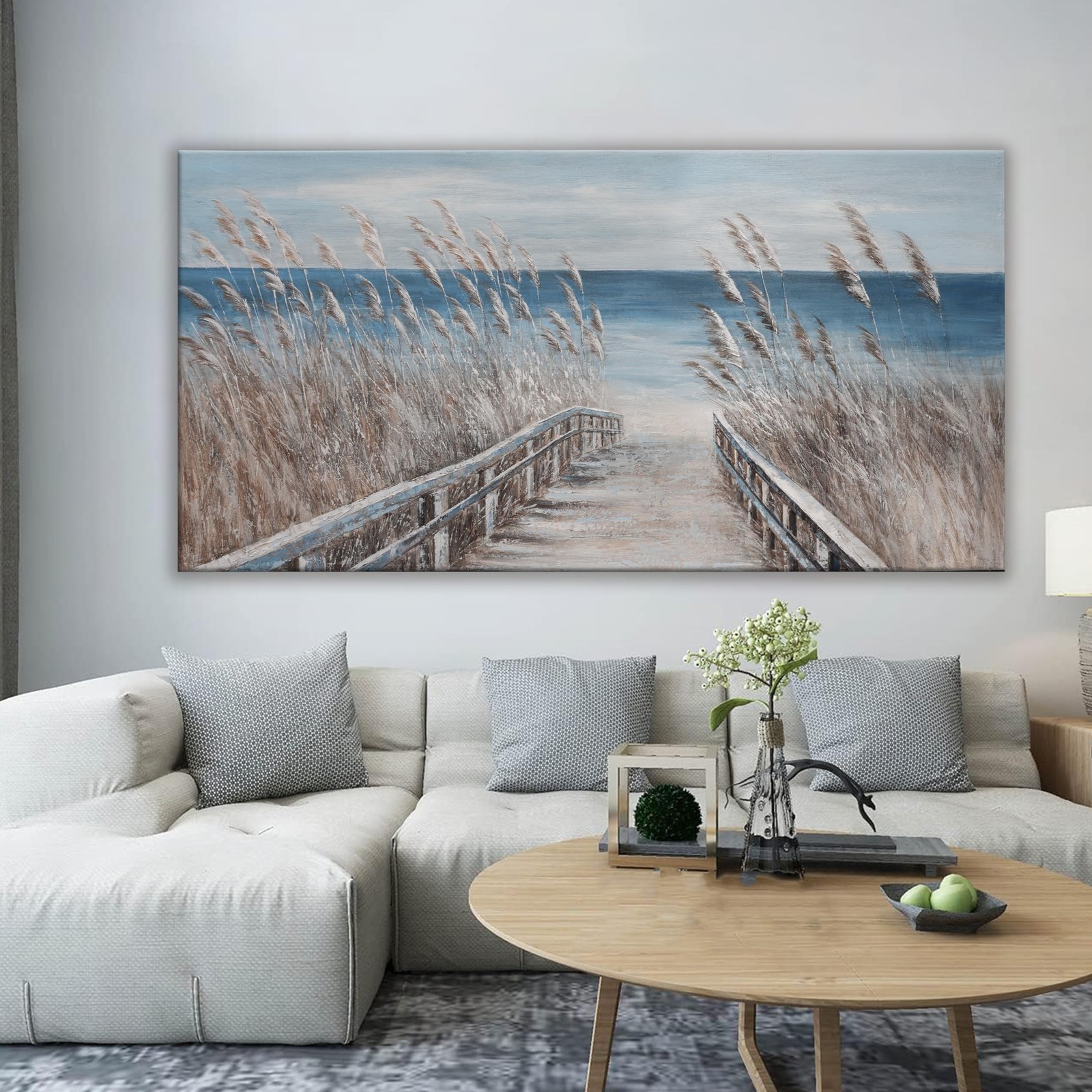 Canvas Wall Art Decor Large Modern Wall Art Decorations Blue Beach Coastal Ar…