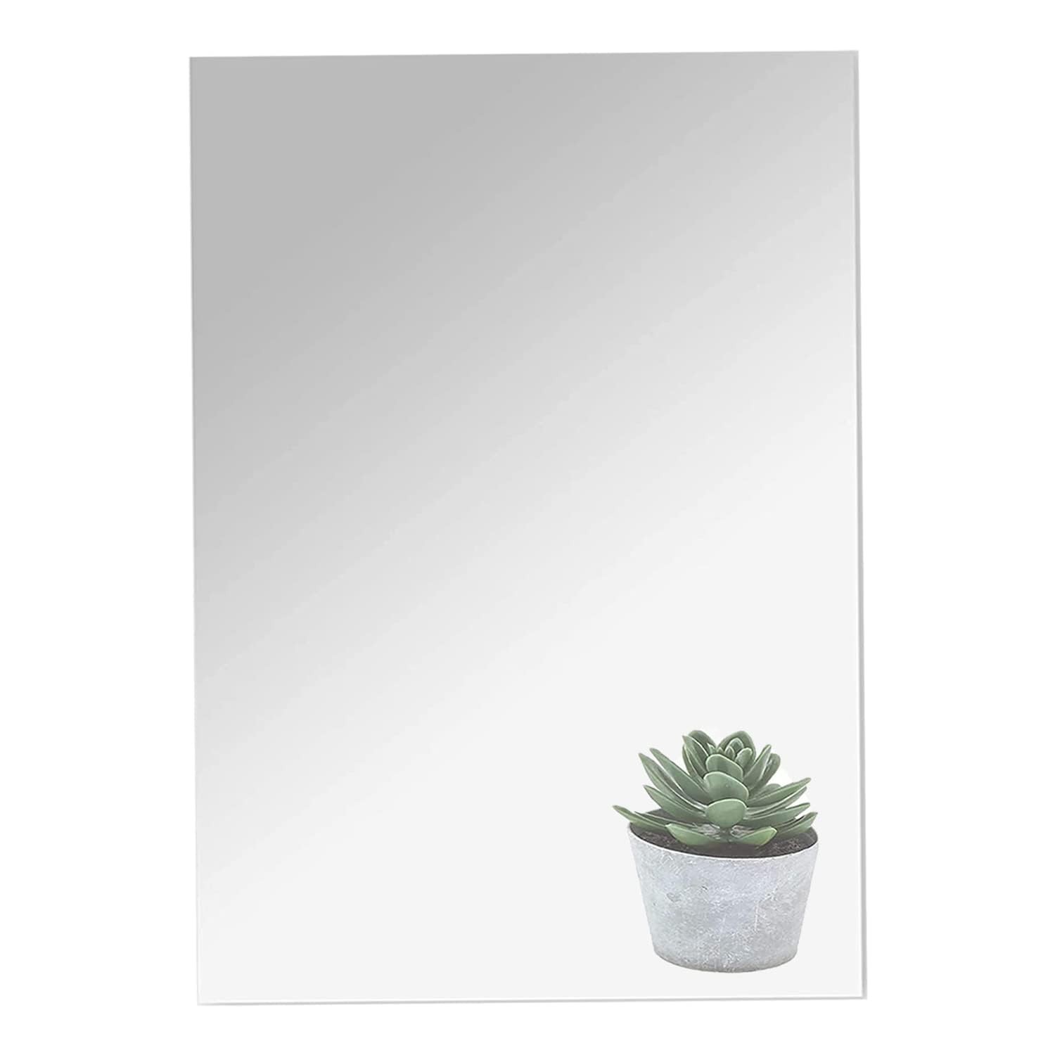 16"x12" Acrylic Mirror Sheet – Flexible Self-Adhesive Wall Decor, Non-Glass Tile