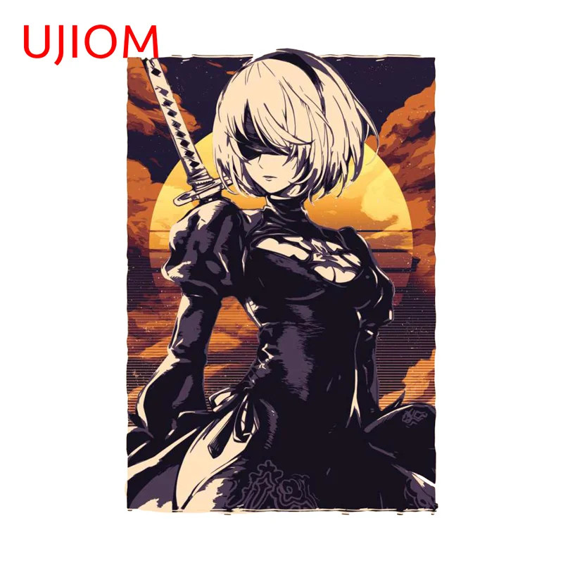 UJIOM Retro Poster Design Nier 2B Graphics Wall Sticker Popular Ingenious Decal