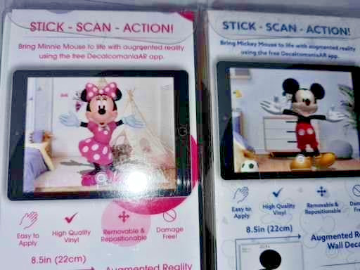 NEW Disney Mickey Mouse AND Minnie Mouse Wall Decal Decor Peel Stick