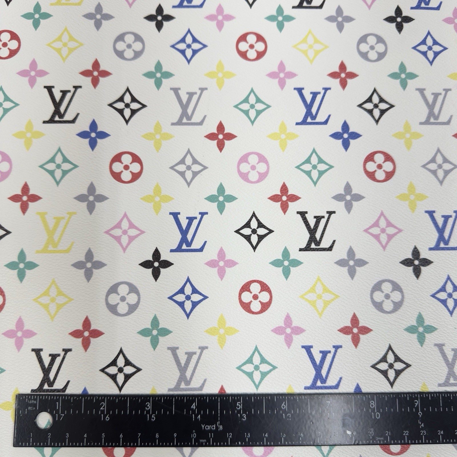 LV Multicolor Monogram Vinyl for Crafting Classic Size piece 12" X 12" Scrap