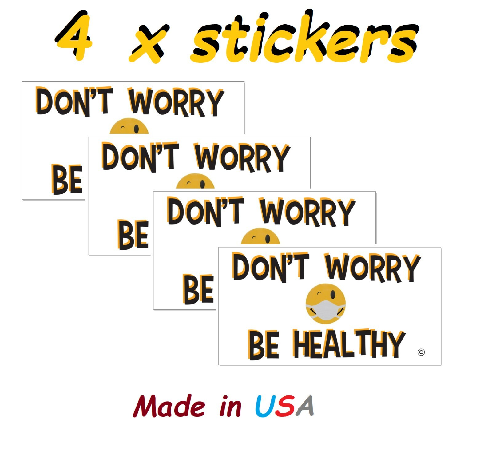 Social distance Bumper sticker don't worry be healthy