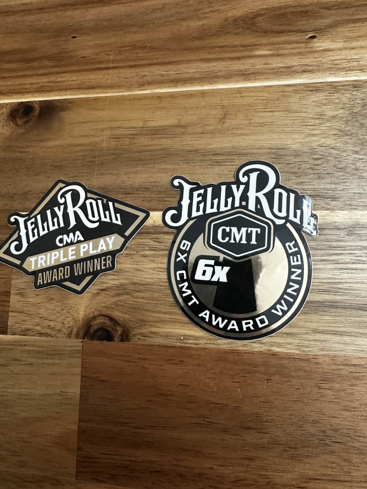 Jelly Roll 2024 Tour CMA CMT Awards Winner Die Cut Stickers Promotional set of 2