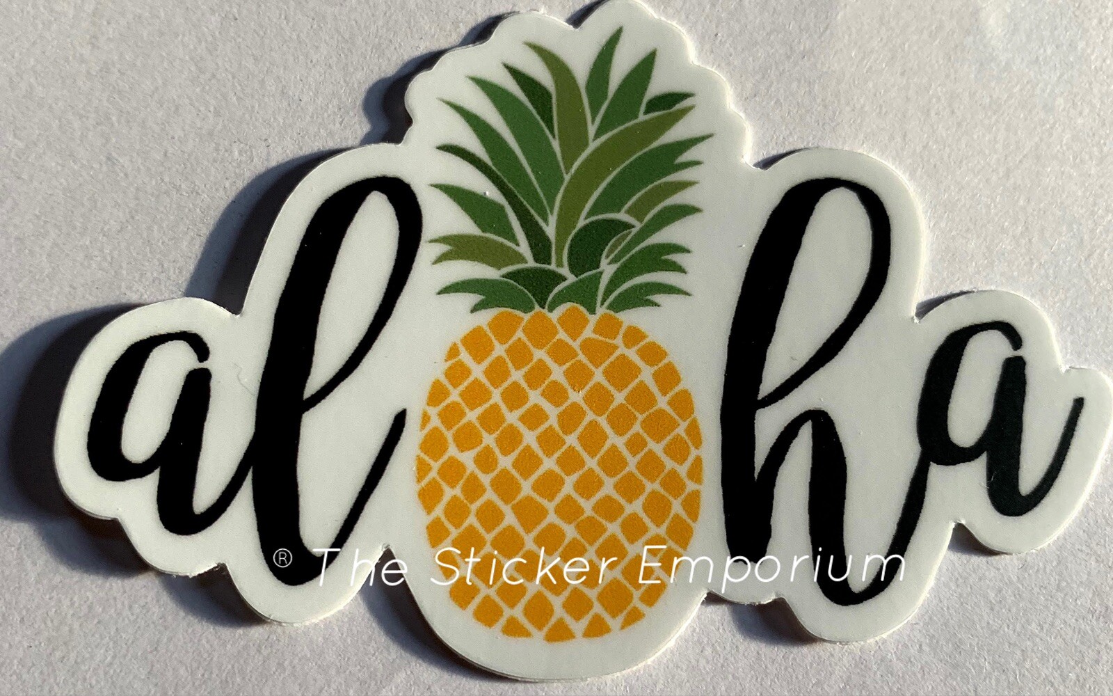 Aloha Pineapple Hawaii Ocean Beach Nautical Sticker Water Bottle Hawaiian Decal