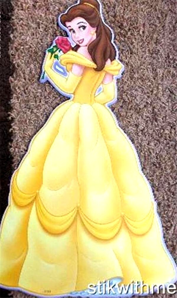 DISNEY PRINCESS BELLE REMOVABLE WALL STICKER Home Decor 19 1/2" High NEW