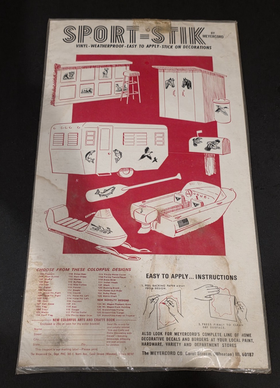 1975 SPORT STIK Original SHARK Vinyl Sticker-Decal-UNUSED-Great Display-NOS