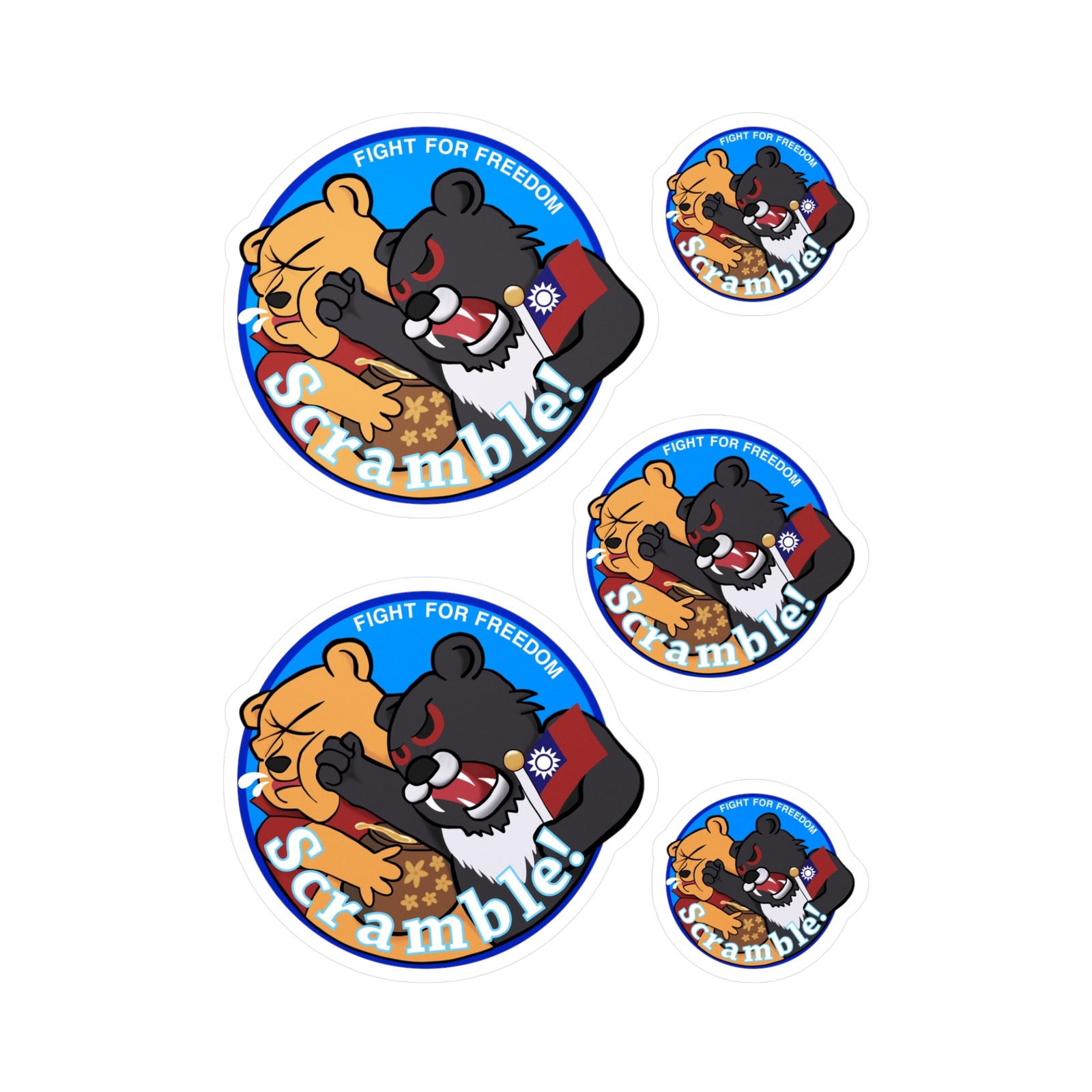 Taiwan Air Force Punching Winnie the Pooh Decal / Sticker Sheet Xi Jinping China