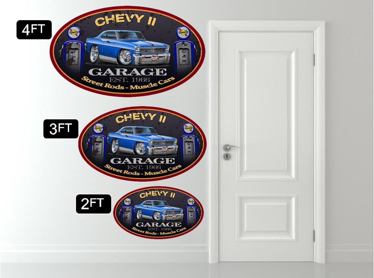 1966 1967 Chevy II Nova Classic Garage Sign Wall Art Graphic Sticker
