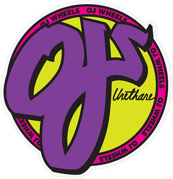 OJ OJ WHEELS STICKER 3X3.1 PURPLE/PINK/YELLOW