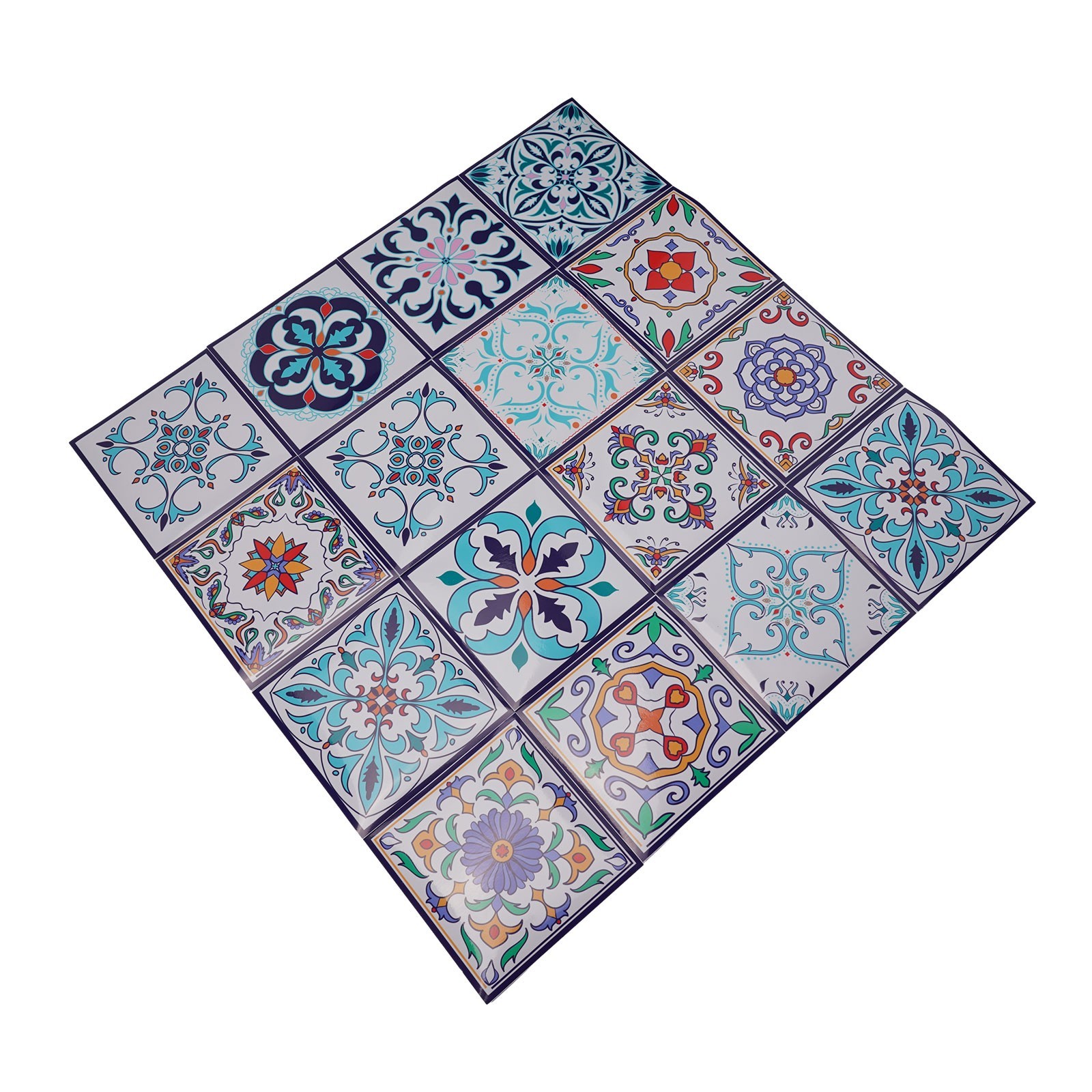 3 Sizes Bathroom Mosaic Colored Pattern Tile Stickers Wall Decor Self-Adhesive
